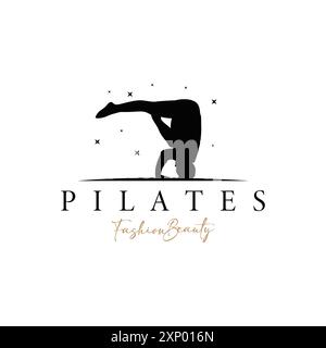 Pilates Pose Logo, Yoga Logo Design Vektor Vorlage Illustration Stock Vektor