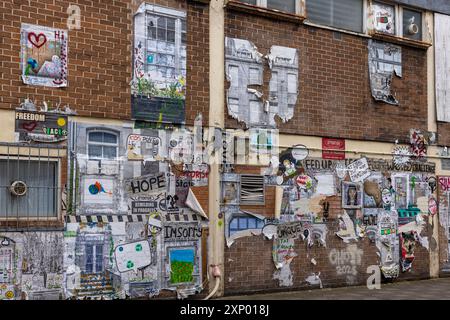 Aberdeen in Schottland ist eines der beliebtesten Streetart-Reiseziele der Welt und bekannt für seine großformatigen Wandmalereien im Stadtzentrum. Stockfoto