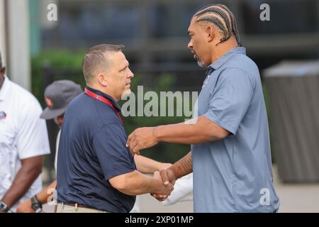 Freitag, 2. August 2024; Canton, Ohio, USA; neu gewähltes Mitglied Julius Peppers, der Defensive End für die Carolina Panthers, Chicago Bears und GRE spielte Stockfoto