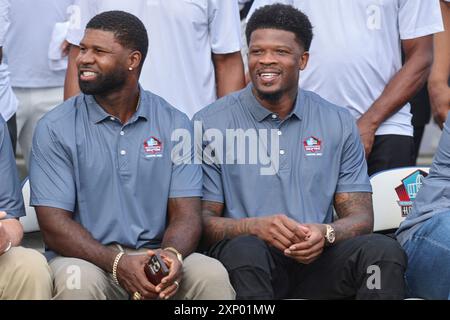 Freitag, 2. August 2024; Canton, Ohio, USA; neu gewählte Mitglieder Devin Hester, der Punt and Kick Returner sowie Wide Receiver für die Chica spielte Stockfoto