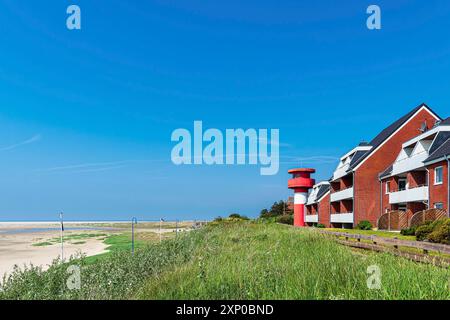 Strand und Promenade in Wittduen auf der Insel Amrum Stockfoto