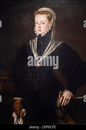 Alonso Sanchez Coello, Porträt von Juana von Österreich, Prinzessin von Portugal, Museo de Bellas Artes, Bilbao, Spanien Stockfoto