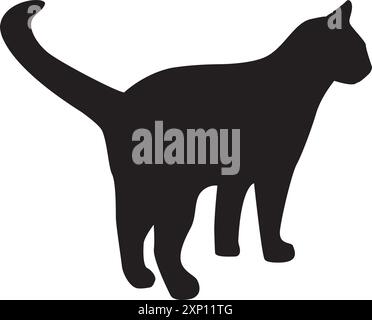 Katze Silhouette, Vektor, Walking Katze, versteckte Seitenansicht, Haustier, Tierkatze. Stock Vektor