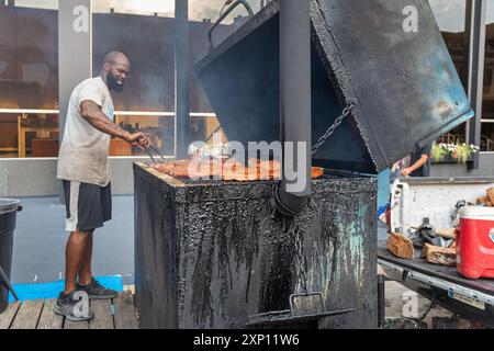 Smokey Blue Bar-B-Q beim 5. Jährlichen Old Couch Music fest im Capitol Theater in Burlington, Iowa Stockfoto