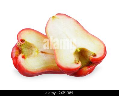 Rosenapfelfrucht isoliert auf weißem Hintergrund. Schneidepfad für Rosenapfel Stockfoto
