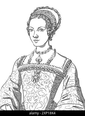 Porträt von Catherine Parr, Königin von England und Ehefrau des Königs Heinrich VIII. Tudor Stockfoto