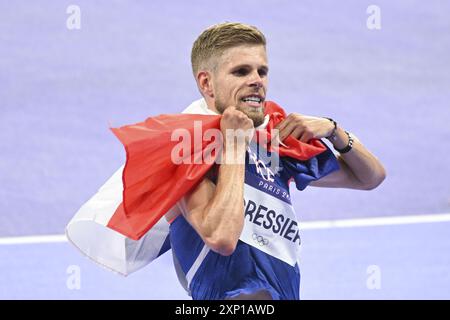 Saint Denis, Frankreich. August 2024. Jimmy Gressier (FRA), Leichtathletik, 10.000-m-Finale der Männer während der Olympischen Spiele Paris 2024 am 2. August 2024 im Stade de France in Saint-Denis bei Paris, Frankreich - Foto Michael Baucher/Panorama/DPPI Media Credit: DPPI Media/Alamy Live News Stockfoto