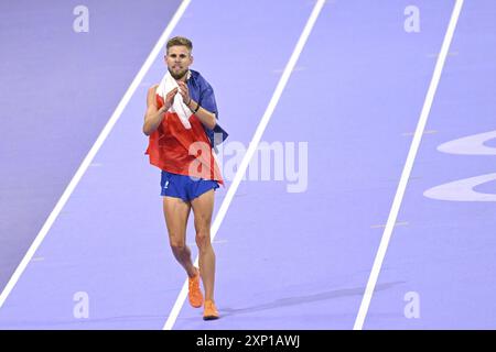 Saint Denis, Frankreich. August 2024. Jimmy Gressier (FRA), Leichtathletik, 10.000-m-Finale der Männer während der Olympischen Spiele Paris 2024 am 2. August 2024 im Stade de France in Saint-Denis bei Paris, Frankreich - Foto Michael Baucher/Panorama/DPPI Media Credit: DPPI Media/Alamy Live News Stockfoto