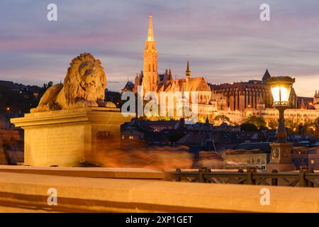 Die Kettenbrücke über die Donau Stockfoto