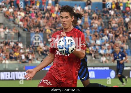 Pietro Beruatto (Pisa) während Pisa SC vs Inter - FC Internazionale, Freundschaftsfußballspiel in Pisa, Italien, 02. August 2024 Stockfoto