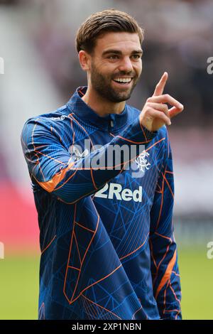 Rangers’ Robin Propper während des Aufwärmens seiner Mannschaft vor dem William Hill Premiership Spiel im Tynecastle Park, Edinburgh. Bilddatum: Samstag, 3. August 2024. Stockfoto