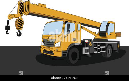 Vektordarstellung eines LKW-Krans. Stock Vektor