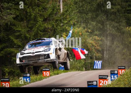 05 PAJARI Sami, MALKONEN Enni, Toyota GR Yaris Rally1, Aktion während der Rallye, Finnland. , . WRC World Rallye Car Championship, vom 1. Bis 4. August 2024 in Jyvaskyla, Finnland - Foto Nikos Katikis/DPPI Credit: DPPI Media/Alamy Live News Stockfoto