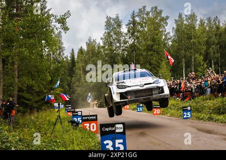 05 PAJARI Sami, MALKONEN Enni, Toyota GR Yaris Rally1, Aktion während der Rallye, Finnland. , . WRC World Rallye Car Championship, vom 1. Bis 4. August 2024 in Jyvaskyla, Finnland - Foto Nikos Katikis/DPPI Credit: DPPI Media/Alamy Live News Stockfoto