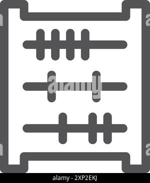 Symbol für Abacus-Linie. Buchhaltungstool. Mathematisches Symbol für die Schule Stock Vektor