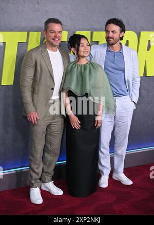 Matt Damon, Hong Chau und Casey Affleck Stockfoto