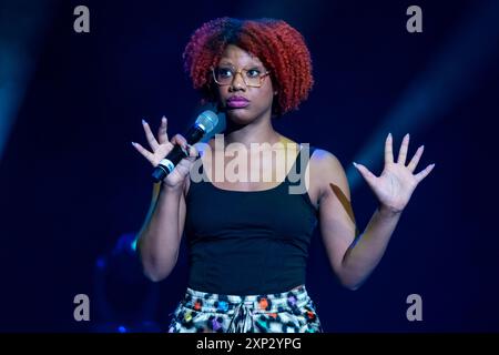 Edinburgh, Schottland, Großbritannien, 03. August 2024, Edinburgh Festival Fringe: The Pleasance startet seine Shows zum 40. Jubiläum des Fringe 2024. Im Bild: Der schwarze amerikanische Komiker Kemah Bob. Quelle: Sally Anderson/Alamy Live News Stockfoto