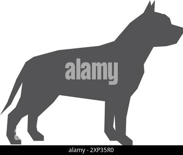 Pit Bull schwarze Silhouette. PET-Symbol. Hundelogo Stock Vektor