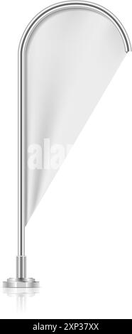 Werbebanner mit Feder. Weiße Outdoor-Event-Flagge Stock Vektor