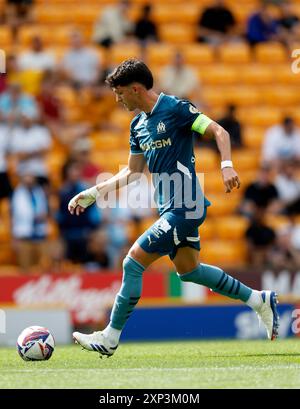 Leonardo Balerdi aus Marseille während des Freundschaftsspiels vor der Saison im Stadion der University of Bradford. Bilddatum: Samstag, 3. August 2024. Stockfoto