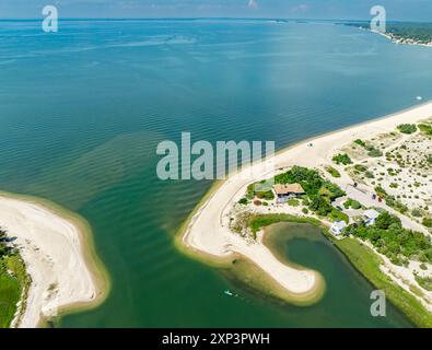 Luftaufnahme des Schlepppunktes und der Nähe Stockfoto