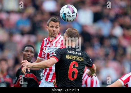 Herning, Dänemark. August 2024. Superliga-Spiel zwischen dem FC Midtjylland und AAB in der MCH Arena in Herning Samstag, 3. August 2024. (Foto: Henning Bagger/Scanpix 2024) Credit: Ritzau/Alamy Live News Stockfoto