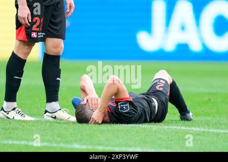 Herning, Dänemark. August 2024. Superliga-Spiel zwischen dem FC Midtjylland und AAB in der MCH Arena in Herning Samstag, 3. August 2024. (Foto: Henning Bagger/Scanpix 2024) Credit: Ritzau/Alamy Live News Stockfoto