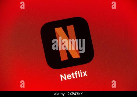OSTRAVA, TSCHECHISCHE REPUBLIK - 27. JULI 2024: Symbol der mobilen App des Netflix-Streaming-Dienstes auf dem iPad Stockfoto