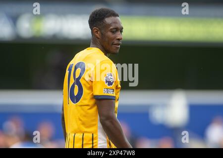 August 2024; Loftus Road Stadium, Shepherds Bush, West London, England; Fußballbegeisterte vor der Saison, Queens Park Rangers gegen Brighton und Hove Albion; Danny Welback von Brighton &amp; Hove Albion Credit: Action Plus Sports Images/Alamy Live News Stockfoto