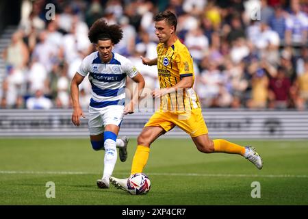 Joel Veltman von Brighton und Hove Albion während des Freundschaftsspiels in der Loftus Road, London. Bilddatum: Samstag, 3. August 2024. Stockfoto