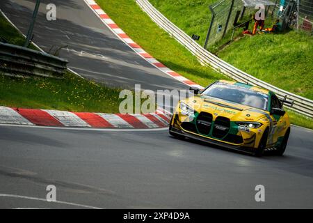 03.08.2024 Nürburgring Endurance Series (NLS), Nürburgring, Deutschland, Foto: #187 FK Performance Motorsport, Leyton Fourie, Joe und Christian Konnerth im BMW M4 GT4 Foto: Robin Huth 2024 Stockfoto