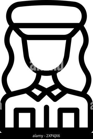 Polizistin trägt Uniform und Hut mit einem Avatar-Symbol Stock Vektor