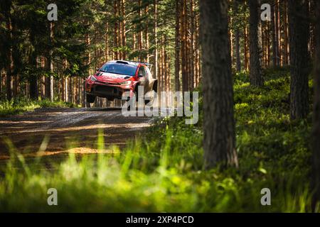 39 LATVALA Jari-Matti - HÄNNINEN Juho, Toyota Yaris Rally2, Aktion während der Rallye, Finnland. , . WRC World Rallye Car Championship, vom 1. Bis 4. August 2024 in Jyvaskyla, Finnland - Foto Nikos Katikis/DPPI Credit: DPPI Media/Alamy Live News Stockfoto