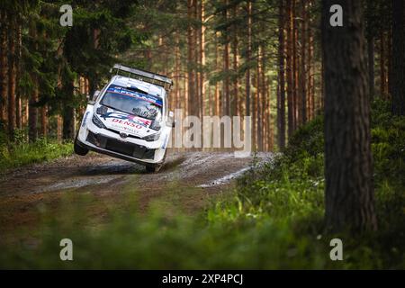 05 PAJARI Sami, MALKONEN Enni, Toyota GR Yaris Rally1, Aktion während der Rallye, Finnland. , . WRC World Rallye Car Championship, vom 1. Bis 4. August 2024 in Jyvaskyla, Finnland - Foto Nikos Katikis/DPPI Credit: DPPI Media/Alamy Live News Stockfoto