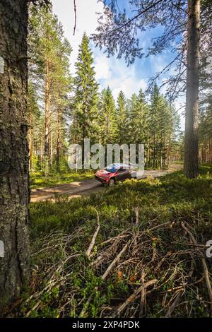 39 LATVALA Jari-Matti - HÄNNINEN Juho, Toyota Yaris Rally2, Aktion während der Rallye, Finnland. , . WRC World Rallye Car Championship, vom 1. Bis 4. August 2024 in Jyvaskyla, Finnland - Foto Nikos Katikis/DPPI Credit: DPPI Media/Alamy Live News Stockfoto