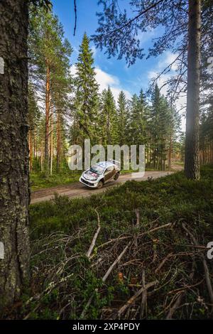 05 PAJARI Sami, MALKONEN Enni, Toyota GR Yaris Rally1, Aktion während der Rallye, Finnland. , . WRC World Rallye Car Championship, vom 1. Bis 4. August 2024 in Jyvaskyla, Finnland - Foto Nikos Katikis/DPPI Credit: DPPI Media/Alamy Live News Stockfoto