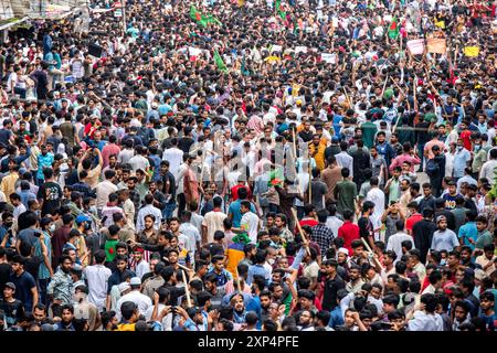 Bewegung der Quotenreform in Bangladesch. Die Bangladesch Quotenreform-Bewegung 2024 ist ein anhaltender Protest gegen die Regierung in Bangladesch Stockfoto