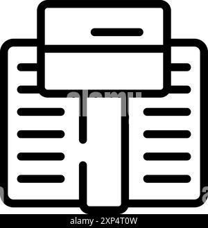 Zeilensymbol einer Kreditkarte, die zur Zahlung in ein Point-of-Sale-Terminal eingesteckt wird Stock Vektor