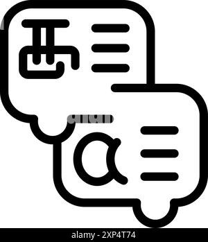 Symbol für Online-Sprachkurse, das das Konzept des E-Learning und des Fremdsprachenerwerbs darstellt Stock Vektor