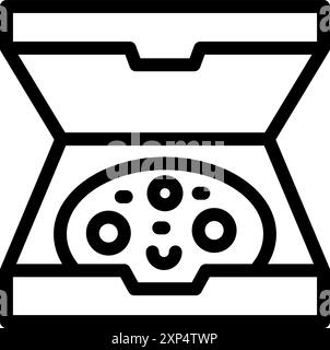 Line Art-Symbol eines Gamepad-Controllers in einer Pizzaverpackung Stock Vektor