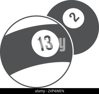 Snooker Balls, schwarzes Symbol. Billardspiel Stock Vektor