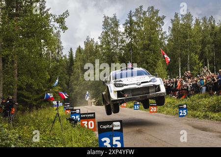 05 PAJARI Sami, MALKONEN Enni, Toyota GR Yaris Rally1, Aktion während der Rallye Finnland 2024, 9. Runde der WRC-Weltmeisterschaft 2024, vom 1. Bis 4. August 2024 in Jyvaskyla, Finnland Stockfoto