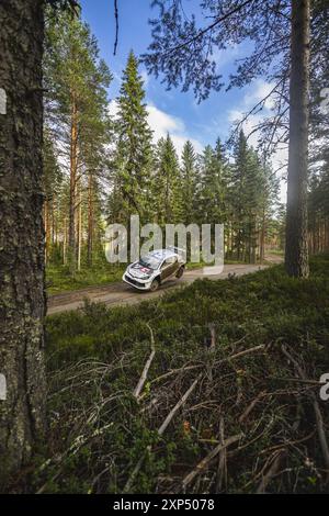 05 PAJARI Sami, MALKONEN Enni, Toyota GR Yaris Rally1, Aktion während der Rallye Finnland 2024, 9. Runde der WRC-Weltmeisterschaft 2024, vom 1. Bis 4. August 2024 in Jyvaskyla, Finnland Stockfoto