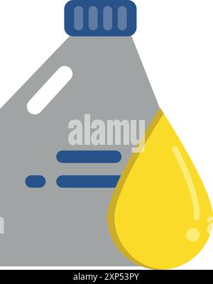 Farbsymbol für Kfz-Ölbehälter. Kraftstoffbehälter aus Kunststoff Stock Vektor