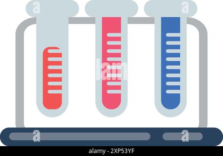 Farbsymbol für Labortestglasröhrchen am Griff Stock Vektor