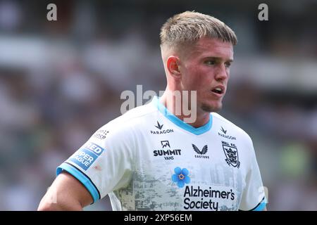 Rumpf, Großbritannien. August 2024. Das MKM Stadium, West Park, Hull, Humberside, East Yorkshire, August 2024. Betfred Super League Hull FC gegen St Helens Ed Chamberlain of Hull FC Credit: Touchlinepics/Alamy Live News Stockfoto