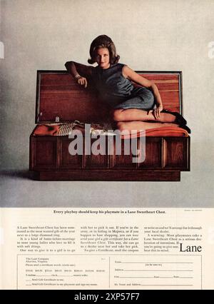 Vintage Playboy Magazin Dezember 1962 Ausgabe Werbung, USA Stockfoto