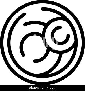 Einfaches, aber elegantes rundes Ornament mit Wirbeln und Kreisen, das ein Gefühl von Harmonie und Balance vermittelt Stock Vektor