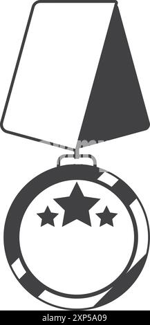 Kriegsmedaille. Symbol für die schwarze Linie der Auszeichnung Stock Vektor