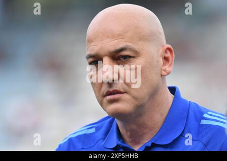 Rieti, Italien. August 2024. Darko Kovacevic während des Freundschaftsspiels zwischen Roma und Olympiakos im Manlio Scopigno Stadion, Rieti, Italien, 03. August 2024. (Foto: massimo insabato/Alamy Live News Stockfoto